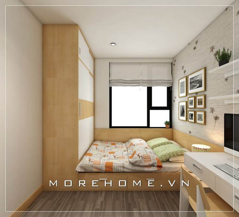 Nếu bạn sở hữu một căn phòng chung cư nhỏ thì đừng nên bỏ qua mẫu giường ngủ hiện đại này nhé